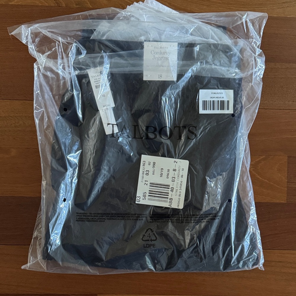 Talbots Indigo Blue Corduroy Jegging